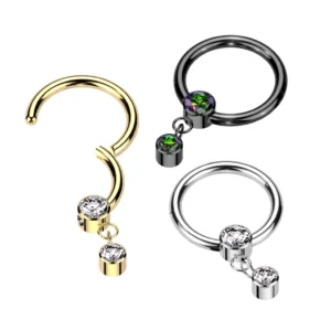 Bezel Set Dangle
