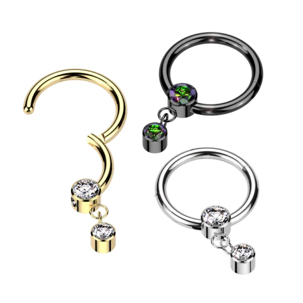 Bezel Set Dangle