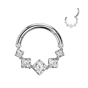 Square CZ Clicker - Clear CZ