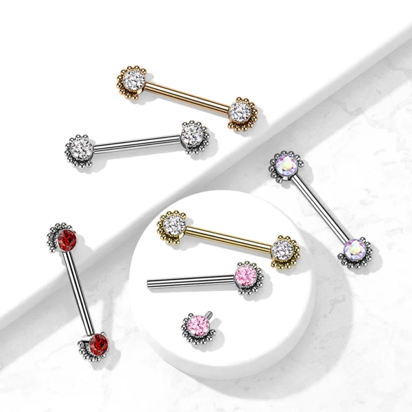 Beaded Edge Barbell