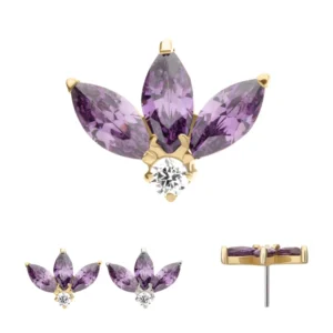 Marquise Fan - Purple & Clear CZ