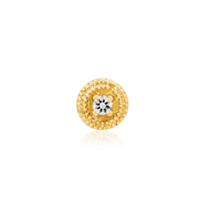 Round CZ Double Millgrain