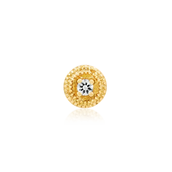Round CZ Double Millgrain