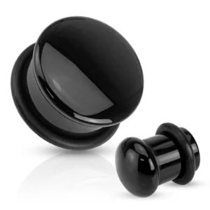 Single Flare Plugs - Black Agate