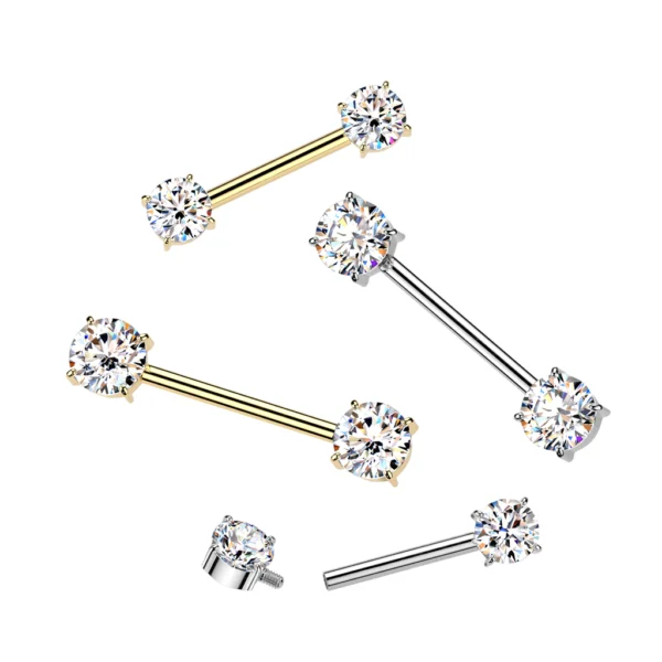 Prong CZ Barbell