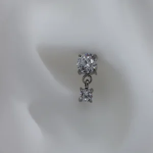 Vertical CZ Dangle - Silfur