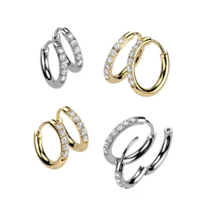 CNC Set Moissanite Hoops