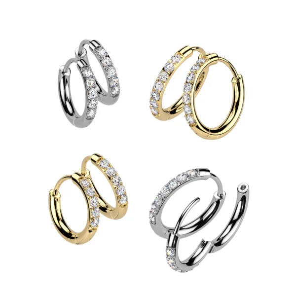 CNC Set Moissanite Hoops