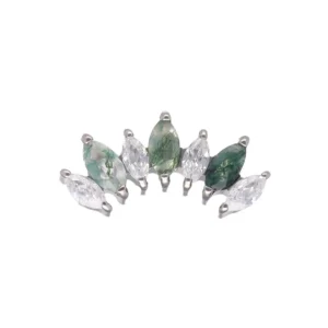 Claudia - Moss Agate / White CZ