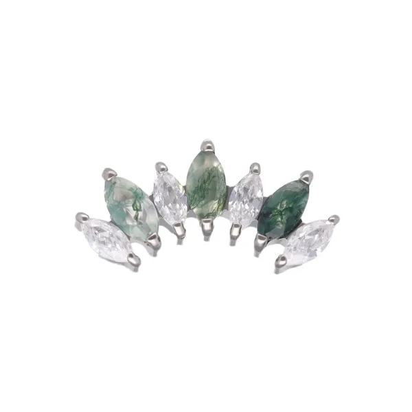 Claudia - Moss Agate / White CZ