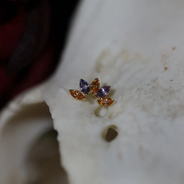 Marquise Fan - SA Purple & Amber Yellow Zirconia