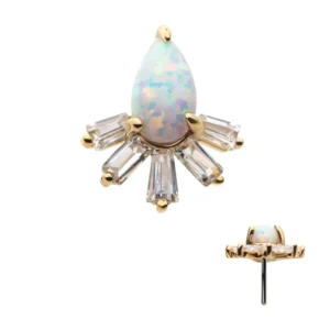 Teardrop Opal - Tapered Baguette