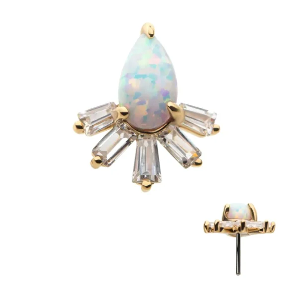 Teardrop Opal - Tapered Baguette