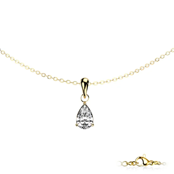 Teardrop CZ Pendant - Gull