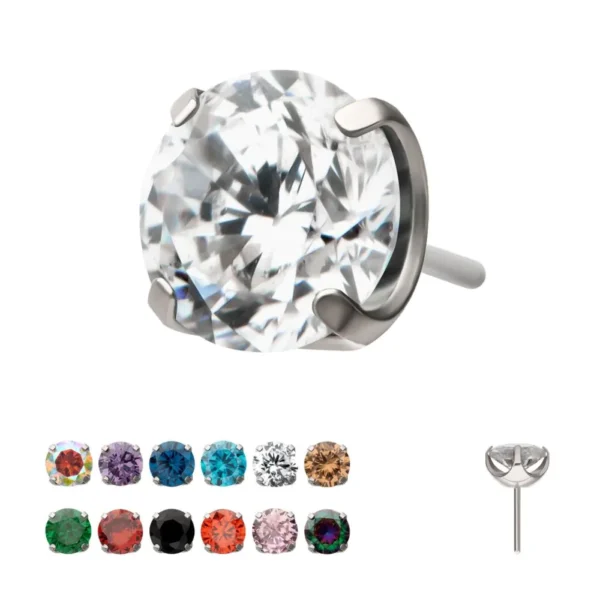 Round CZ - Silfur (6mm-8mm)