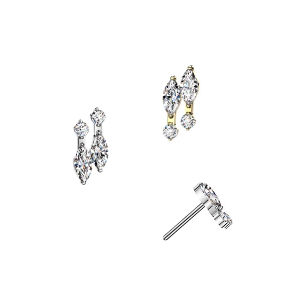 Double Marquise/Round CZ
