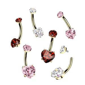 Prong Set Heart 24K