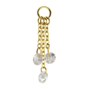 Triple Round Gem Chain Dangle