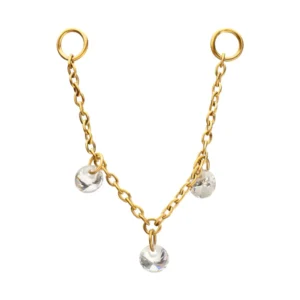 Triple Round Gem Rolo Chain