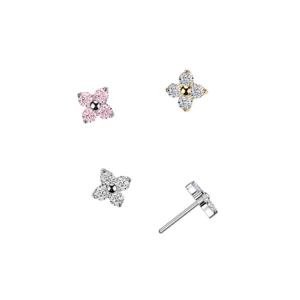 Small 4 CZ Flower
