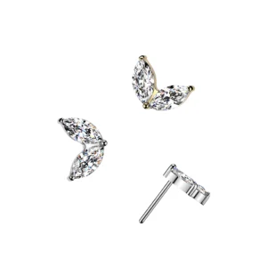 Double Marquise CZ Leaf