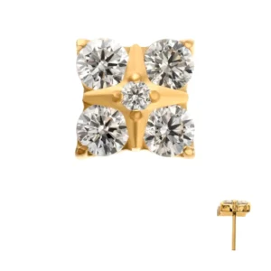 Square w. 5-Gem Cluster